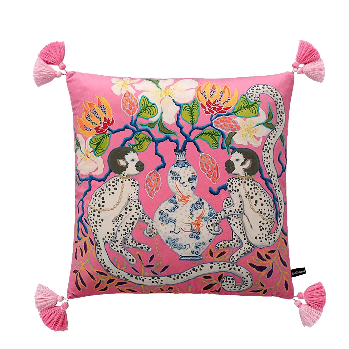 DecorBites™ Chinoiserie Velvet Lumbar Pillow Cover 30x50cm