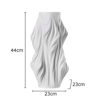 DecorBites™ Ceramic Vase with Artificial Flowers for Desk Decoration and Room Aesthetics