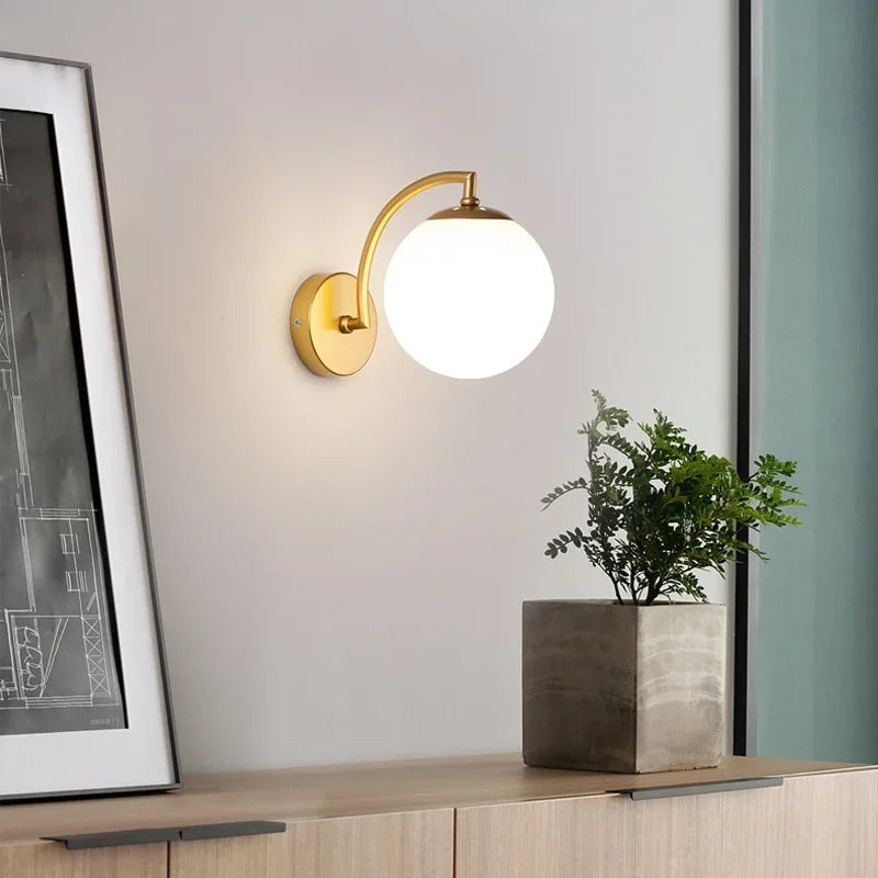 DecorBites™ Glass Ball Wall Light: Modern Nordic Living Bedroom Sconce Fixture