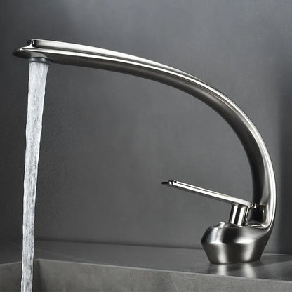 DecorBites™ Gold Black Bathroom Faucet Brass Sink Mixer Tap Single Handle Hot Cold Brush Gold