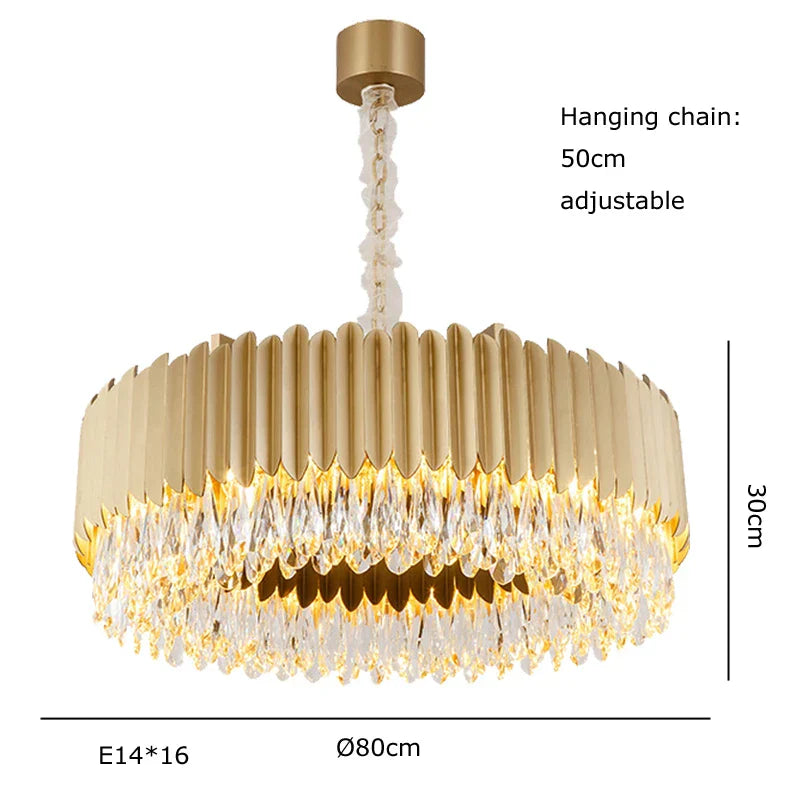 Lámpara colgante de cristal dorado en forma de gota de agua Decorbites™ - Lámpara de suspensión negra