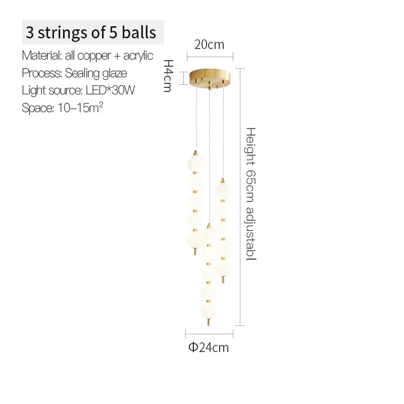 DecorBites™ Brass Full Copper Modern Chandelier Light Fixture for Stylish Living Spaces