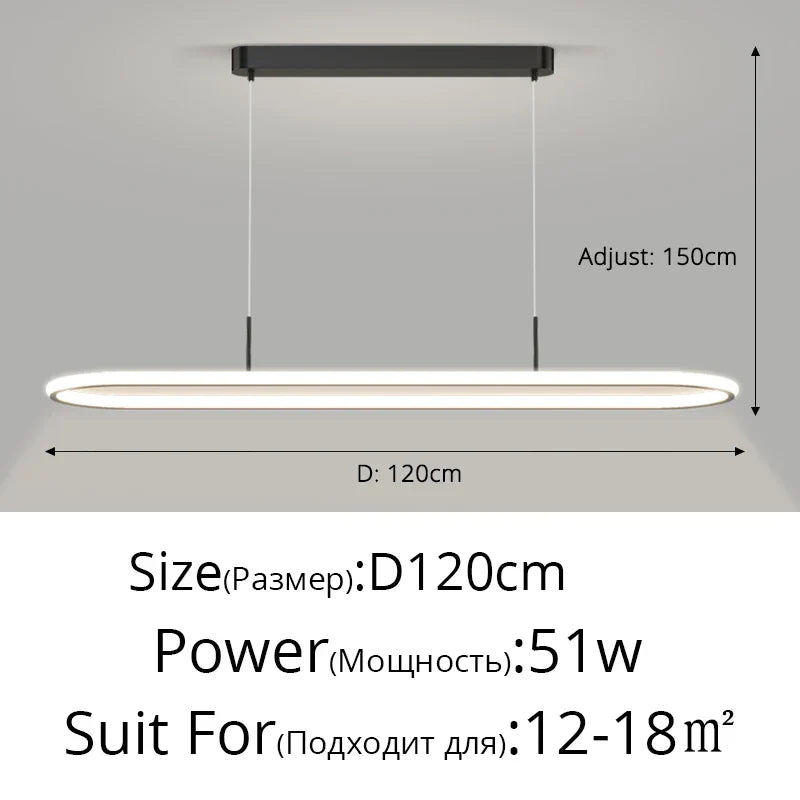 DecorBites™ LED Pendant Light for Dining Table Kitchen Home Decoration Indo Lighting Lustre White Black Fixture Hanging Lamp