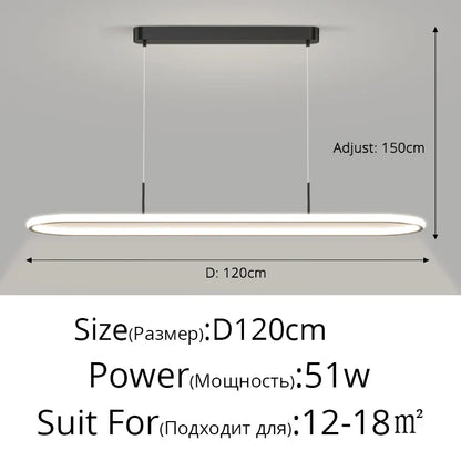 DecorBites™ LED Pendant Light for Dining Table Kitchen Home Decoration Indo Lighting Lustre White Black Fixture Hanging Lamp