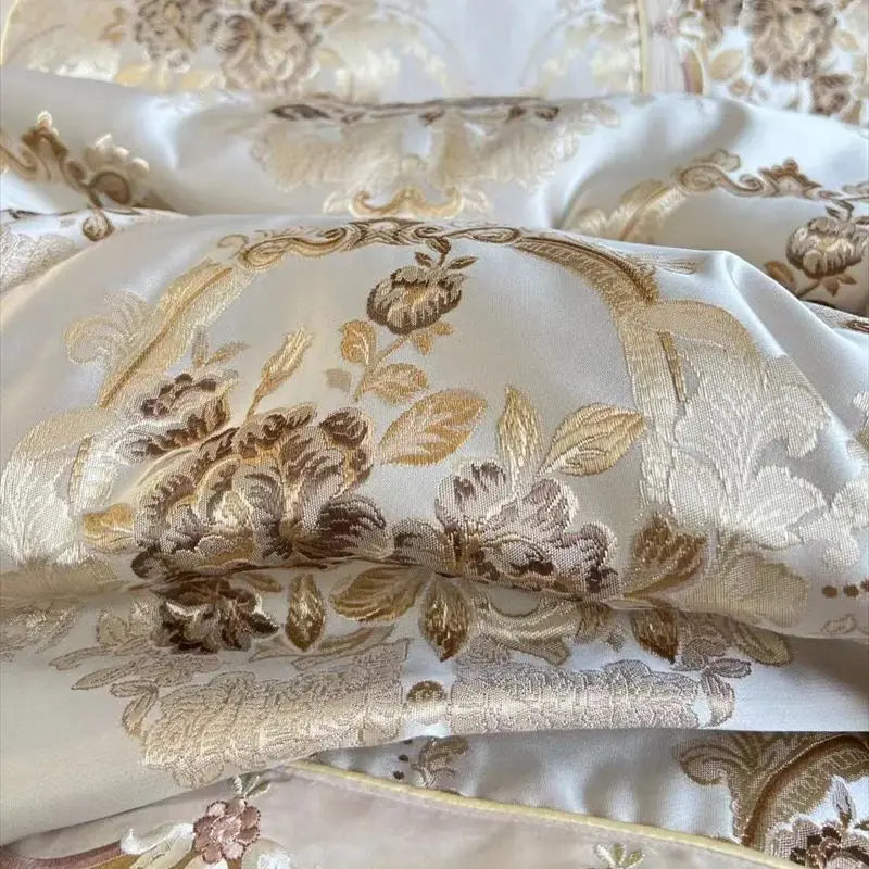 Decobites Luxury European Palace Jacquard Cotton Embroidery Bedding Set