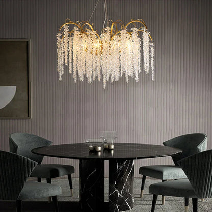 DecorBites™ Crystal Wistaria Ceiling Chandelier - Artistic Branch Design Pendant Lighting for Home Decor