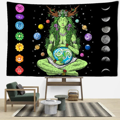 Decobites Seven Chakra Psychedelic Witchcraft Tapestry for Home Decor