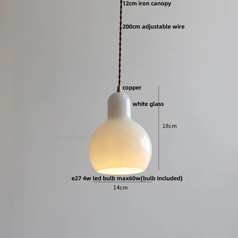 DecorBites™ Glass LED Pendant Lamp | Adjustable Nordic Hanging Light