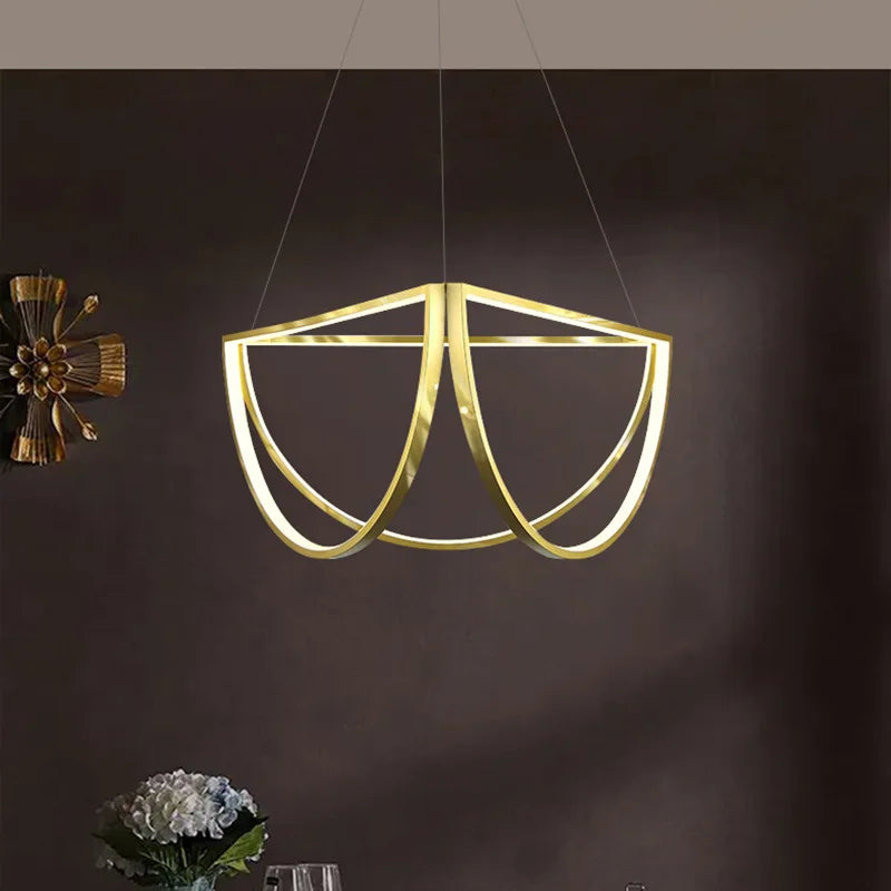 DecorBites™ Gold Chandelier LED Indoor Lighting for Living Room & Bedroom