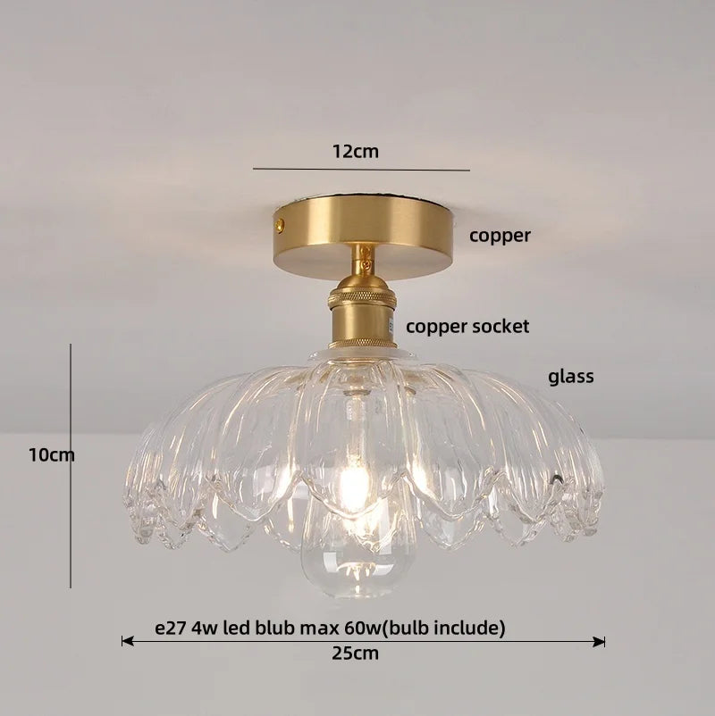 DecorBites™ Glass Flush Mounted Ceiling Light Fixture - Modern Nordic Green Glass LED Ceiling Lamp