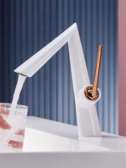 DecorBites™ Brushed Gold Basin Faucet - Rose Gold Bathroom Sink Mixer Tap