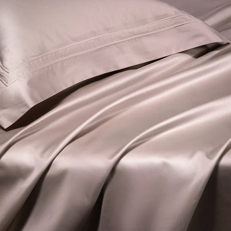 Decobites Satin 1400TC Egyptian Cotton Bedding Set - Duvet Cover, Bed Sheet, Fitted Sheet, Pillowcases