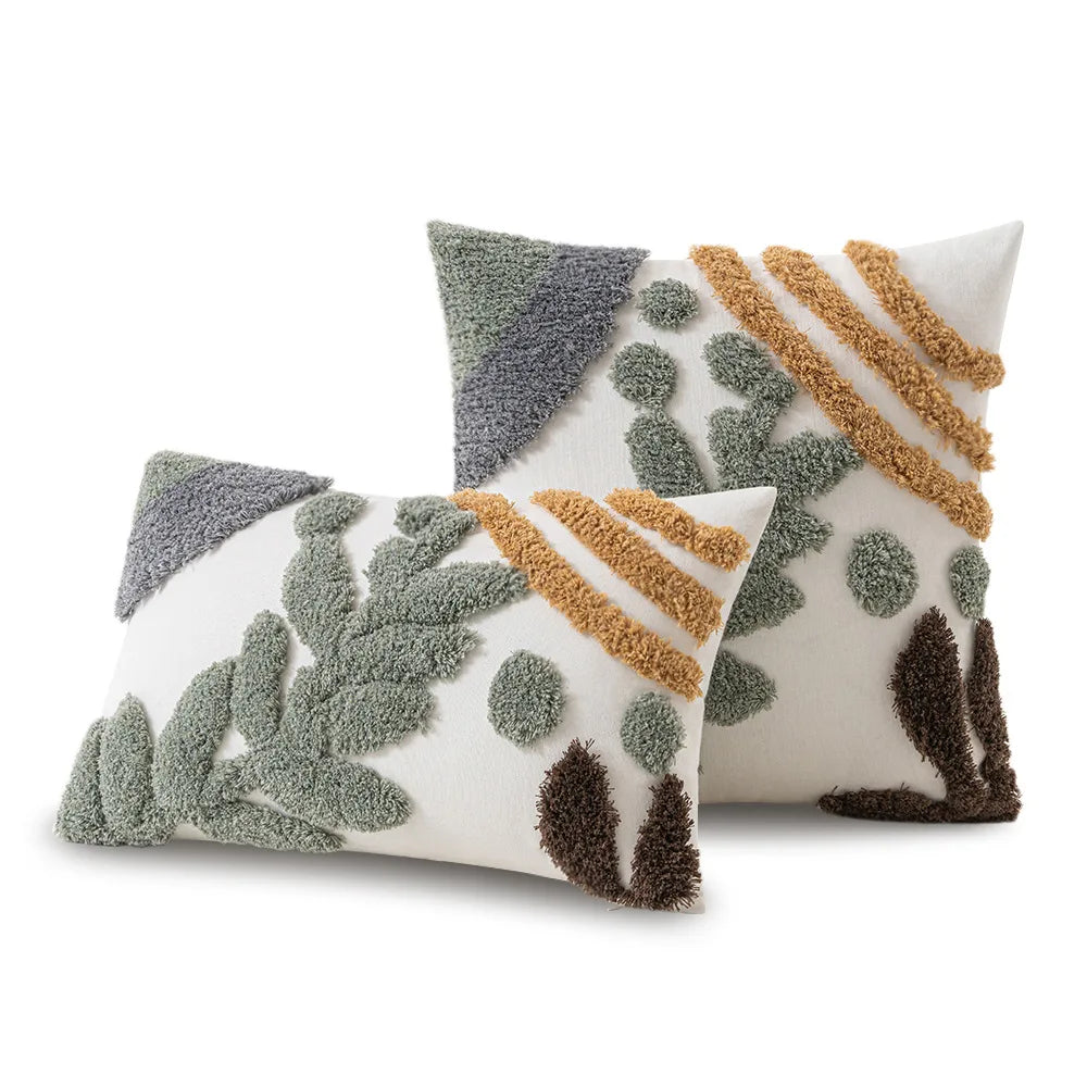 Boho Leaf Cotton Cushion