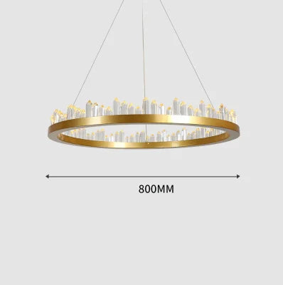 Lámpara colgante LED de cristal DecorBites™: Lámpara industrial moderna en oro y negro
