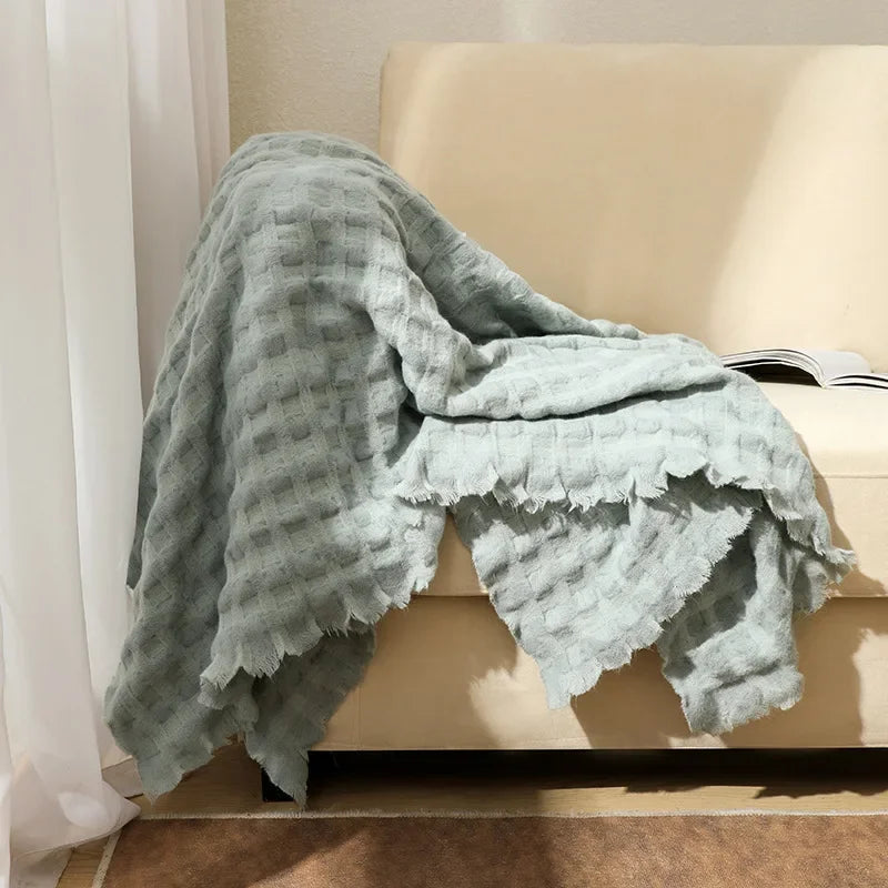 Waffle Knit Blanket Throw