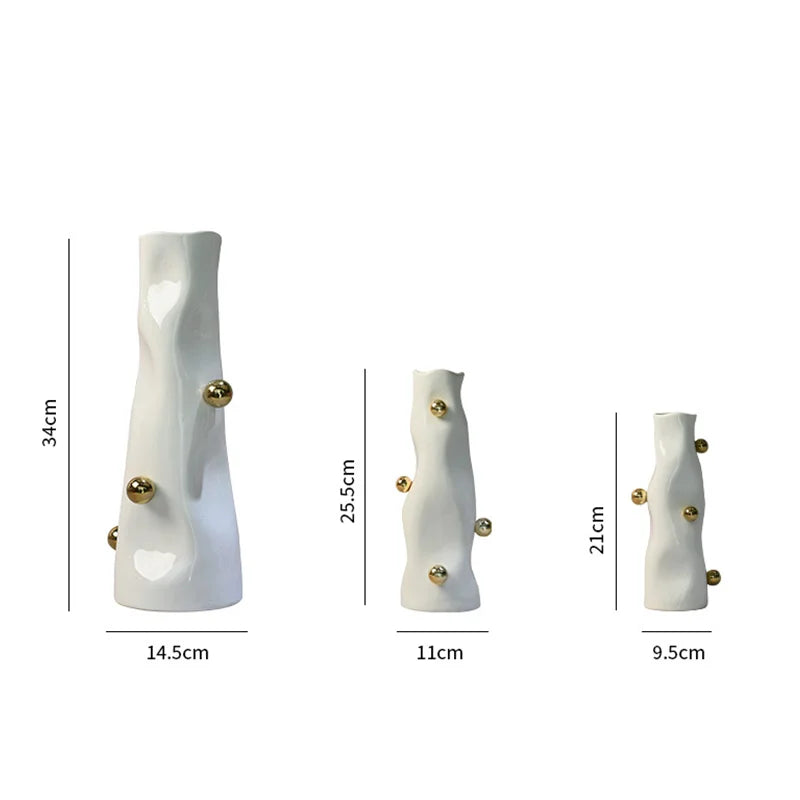 مزهرية كروية هندسية من DecorBites™: تنسيق زهور خزفي فريد لديكور المنزل