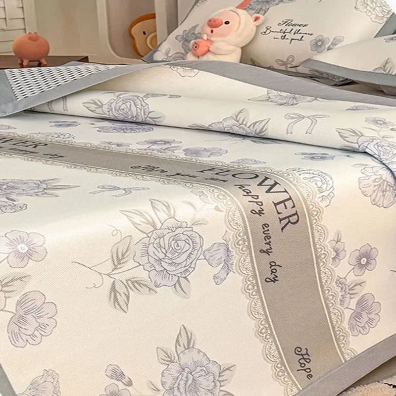 DecorBites™ Antibacterial Pattern Mat Set | Skin-Friendly & Soft Mattress | Summer Air Conditioning