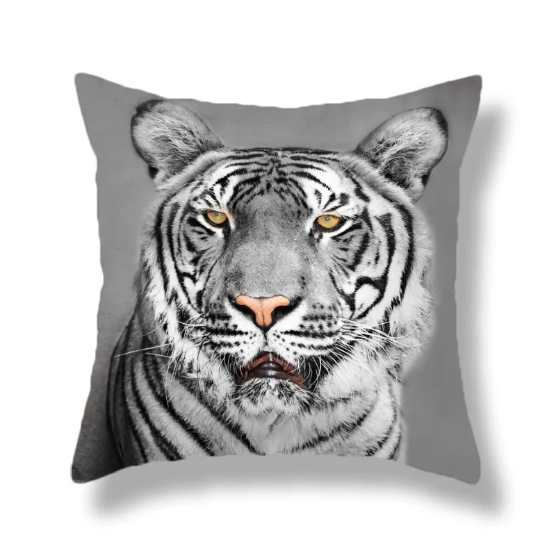 DecorBites™ Brave Tiger Pattern Print Pillowcase, Super Peach Skin Cushion Cover