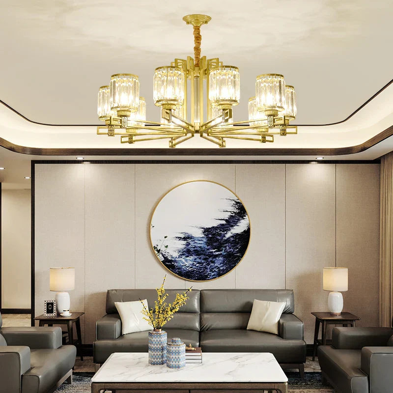 DecorBites™ Crystal Chandelier: Elegant Chinese Style Lighting for Living Room, Bedroom, and Study