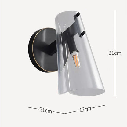 DecorBites™ Black Copper Bedroom Wall Lamp with Transparent Lampshade