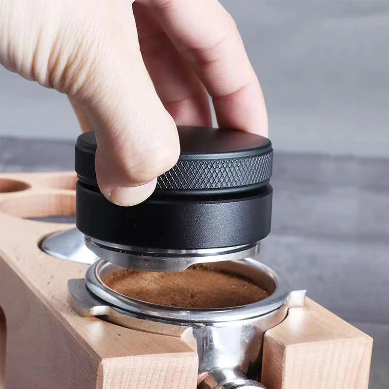 DecorBites™ Coffee Distribution Tool: Adjustable Palm Tamper, Stainless Steel, 3 Angled Slopes