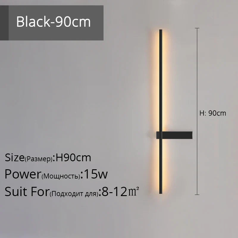 DecorBites™ LED Wall Lamp, Modern Minimalist Design, Aluminum, Indoor Lighting, Gold/Black, AC85-260V