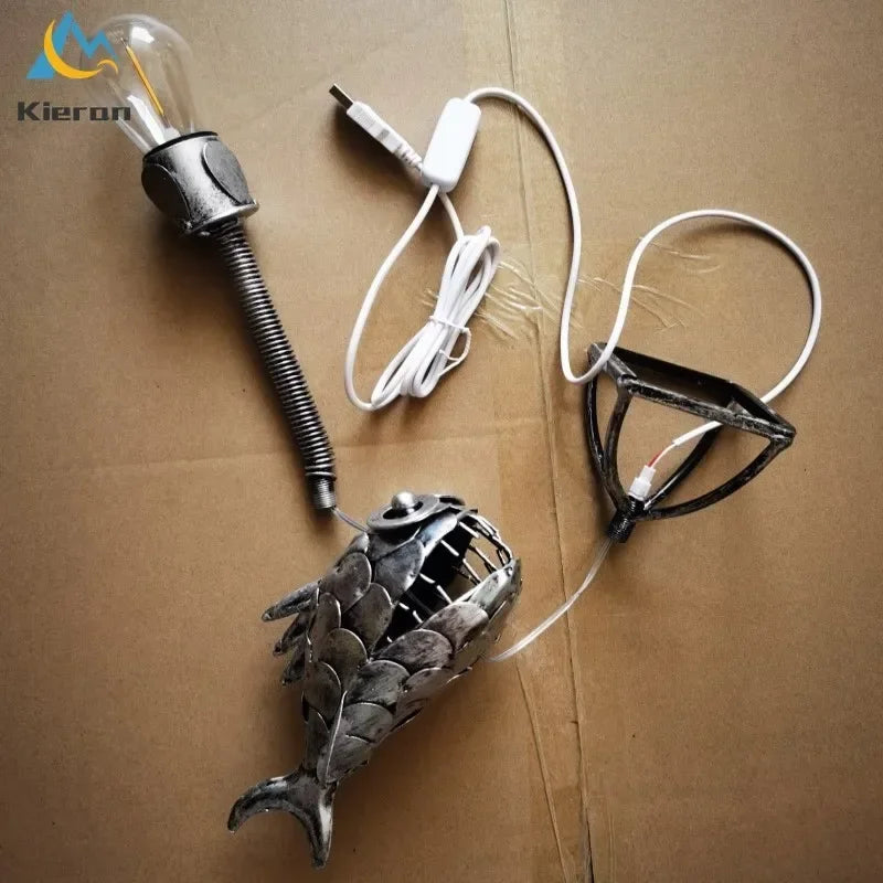 DecorBites™ Lantern Fish LED Table Lamp for Bedroom, Study, and Living Room Decor