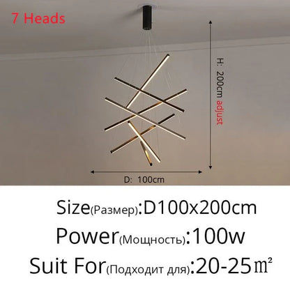 ثريا سقف من الألومنيوم من DecorBites™ مع شكل LED قابل للتغيير للسلالم وغرفة المعيشة