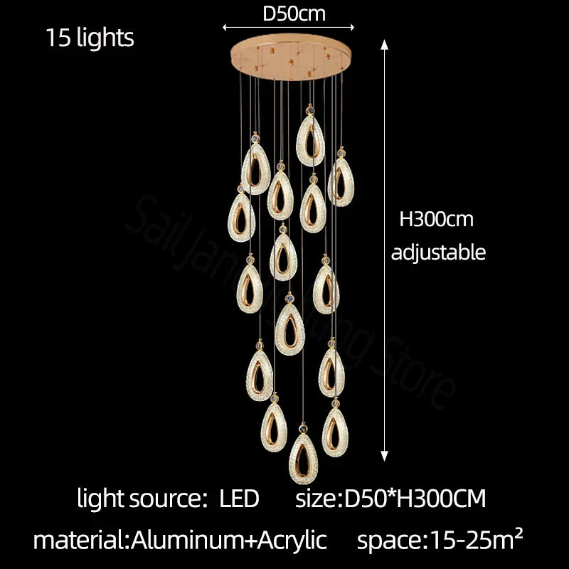 DecorBites™ Heart LED Chandelier Modern Luxury Restaurant Villa Living Room