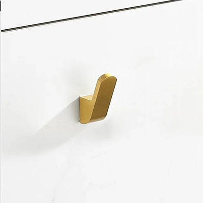 DecorBites™ Brushed Gold Bathroom Set: Shelf, Towel Rack, Holder, Toilet Brush - Bath Hardware