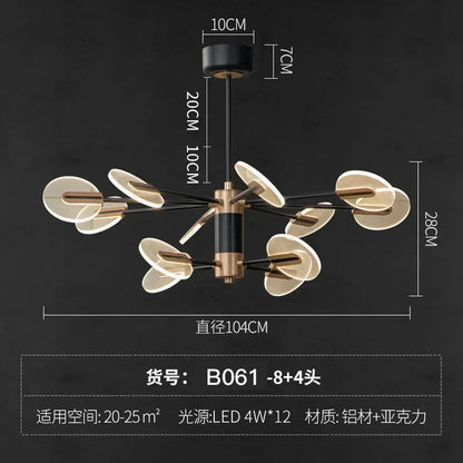 DecorBites™ Acrylic LED Ceiling Chandelier: Modern Nordic Design for Luxury Living Room and Bedroom Lighting