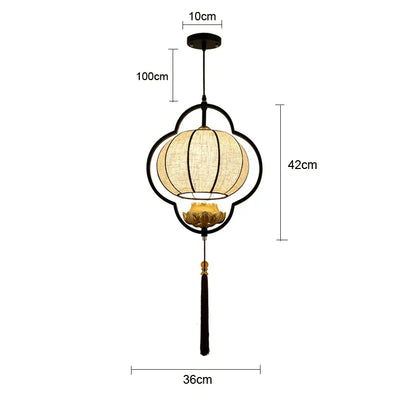 DecorBites™ Chinese Teahouse Lantern Chandelier Creative Cloth Lamps for Dining Room Bedroom Hotel