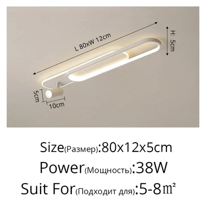 DecorBites™ Acrylic LED Chandelier with Spotlights, Black/Gold, Living Room Bedroom Lighting