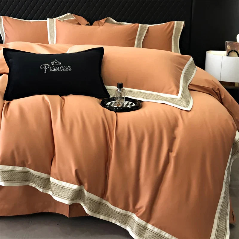 Decobites 1000TC Luxury Embroidery Bedding Set - Full/Queen/King 4Pcs