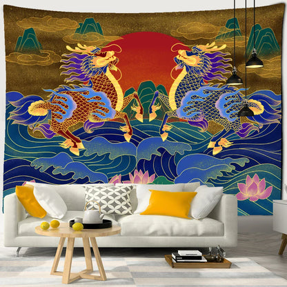 Dragon Totem Tapestry Wall Hanging for Home Decor - Decobites Hippie Art