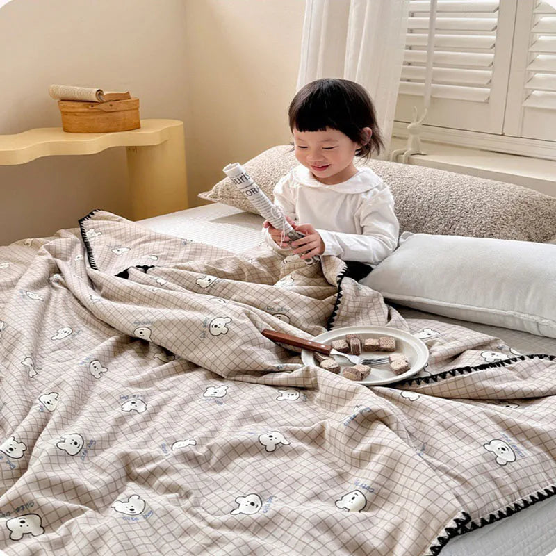 DecorBites™ Kids Cartoon Printed Cooling Summer Blanket - Soft Lightweight Comforter