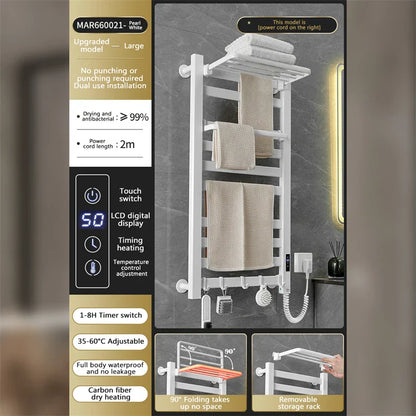 DecorBites™ Electric Towel Radiator Warmer Rack for Smart Bathroom Storage and Heating