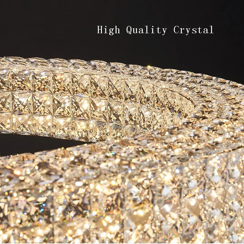DecorBites™ Crystal LED Ceiling Chandelier: Modern Luxury for Living Room Bedroom Home Decor