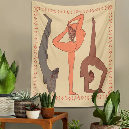 Decobites Yoga Girl Tapestry: Psychedelic Wall Art for Boho Decor and Meditation