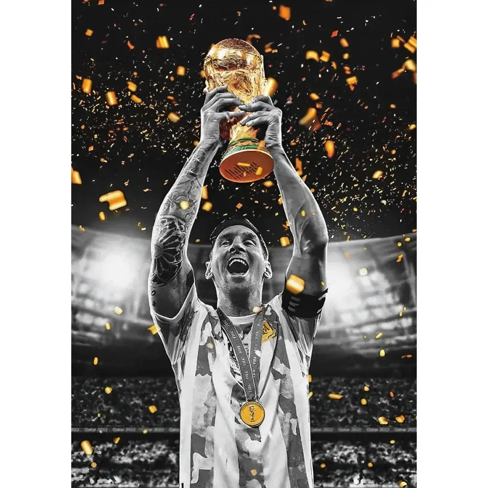 DecorBites™ Football Star M-Messi Poster for Home Decor