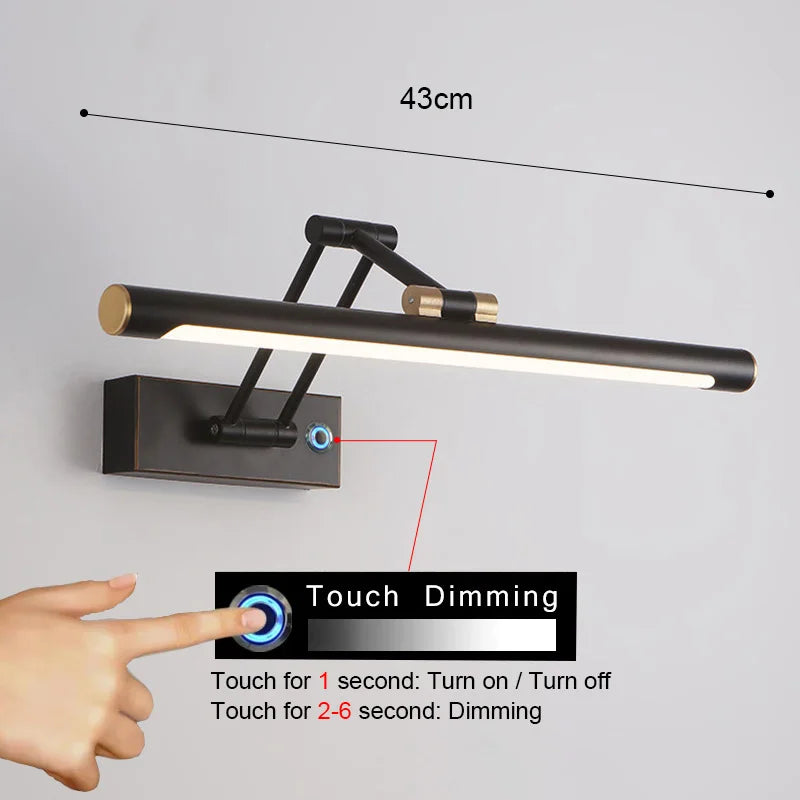 Aplique de pared para baño LED Decorbites™ de 58 cm, iluminación moderna para interior y dormitorio
