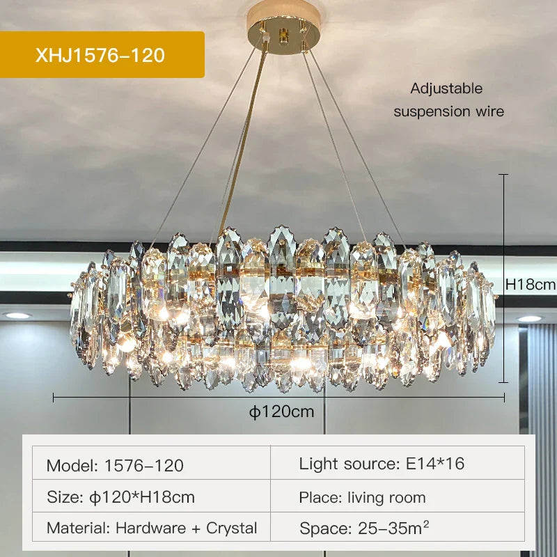 DecorBites™ Crystal Chandelier: Luxury Nordic Post-modern Design for Living Room, Bedroom, Dining Room