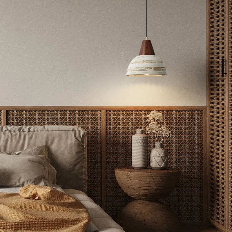 DecorBites™ Ceramic Wood LED Hanging Pendant Light - Nordic Modern Design