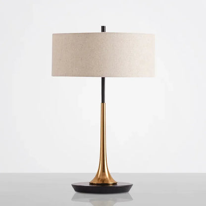 DecorBites™ Gold Luxury LED Table Lamp with White Lampshade for Home and Hotel Decoration