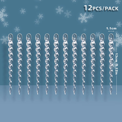 10/12pcs 10/13/15/20cm Christmas Simulation Ice Xmas Tree Hanging Clear Fake Icicle Winter Party New Year Navidad for Home Decor