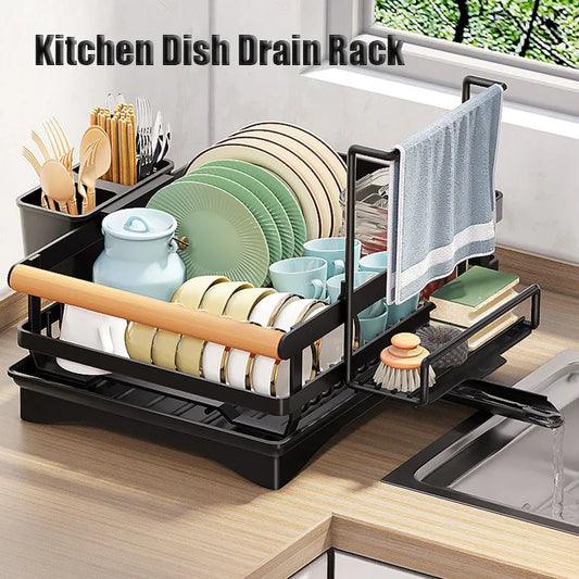 DecorBites™ Kitchen Sink Organizer Dish Drying Rack for Tableware Storage & Sponge Holder