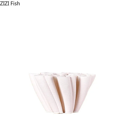 DecorBites™ Ceramic Vase Plant Pots White Porcelain Floral Desk Decor Crafts Flower Pots