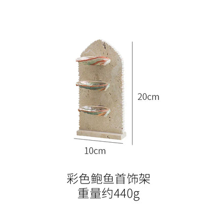 DecorBites™ Abalone Shell Jewelry Organizer: Ring, Earring, Bracelet, Art Deco Display