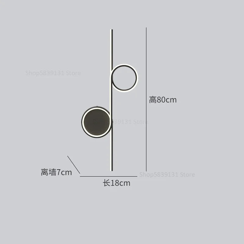 DecorBites™ Circle Straight Bar Wall Lamp | Modern Nordic LED Bedroom Living Room Decor