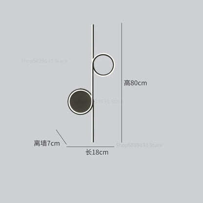 DecorBites™ Circle Straight Bar Wall Lamp | Modern Nordic LED Bedroom Living Room Decor
